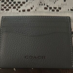 Coach Gray Leather Card Holder